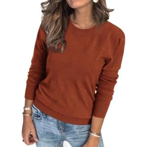 imageArachampampCloz Womens Soft Knit Sweater Fall Dressy Casual Pullover TopsAcaramel