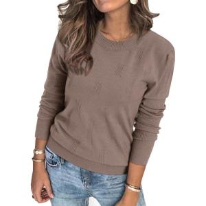 imageArachampampCloz Womens Soft Knit Sweater Fall Dressy Casual Pullover TopsAdusty Rose