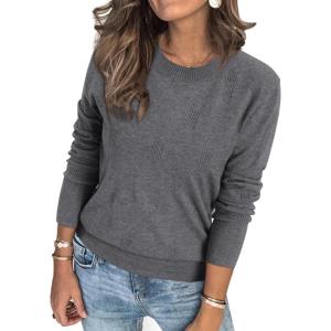 imageArachampampCloz Womens Soft Knit Sweater Fall Dressy Casual Pullover TopsAgray