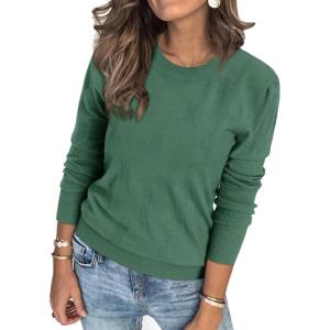 imageArachampampCloz Womens Soft Knit Sweater Fall Dressy Casual Pullover TopsAgray Green