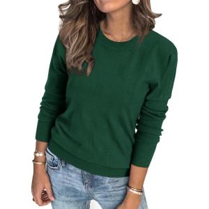 imageArachampampCloz Womens Soft Knit Sweater Fall Dressy Casual Pullover TopsAgreen