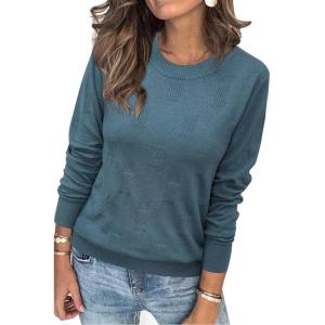 imageArachampampCloz Womens Soft Knit Sweater Fall Dressy Casual Pullover TopsAnebulas Blue