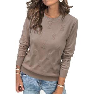 imageArachampampCloz Womens Soft Knit Sweater Fall Dressy Casual Pullover TopsAnutmeg