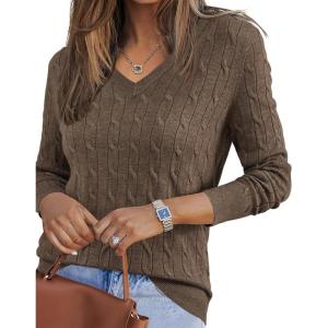 imageArachampampCloz Womens Wool Blend Fall Sweaters Business Casual OutfitsCablecoffee