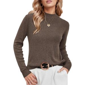 imageArachampampCloz Womens Wool Blend Fall Sweaters Mock Neck Business Casual OutfitsAcoffee