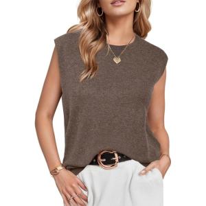 imageArachampampCloz Womens Wool Blend Mock Neck Sweaters Vest Business Casual Trendy Tops Fall Outfits 2025Coffee5046