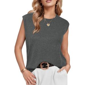 imageArachampampCloz Womens Wool Blend Mock Neck Sweaters Vest Business Casual Trendy Tops Fall Outfits 2025Dark Grey5046