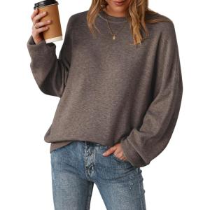 imageArachampampCloz Womens Wool Blend Oversized Sweaters Crewneck Casual Fall Outfits Fashion TopsCoffee