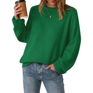 imageArachampampCloz Womens Wool Blend Oversized Sweaters Crewneck Casual Fall Outfits Fashion TopsGreen