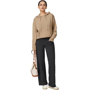 imageArachampampCloz Womens 2023 Two Piece Outfits Knit Sweaters Hoodies and Wide Leg Yoga Pants Tracksuit Lounge Sets with PocketsKhaki