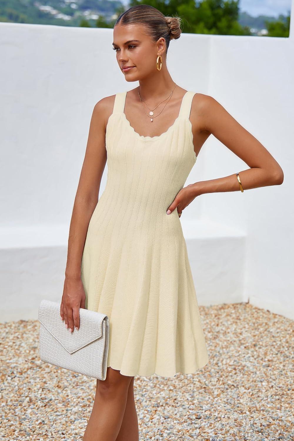 imageArachampampCloz Womens 2025 Summer Dresses Knitted Sleeveless Spring Casual Flowy A Line Beach Vacation Mini SundressBeige