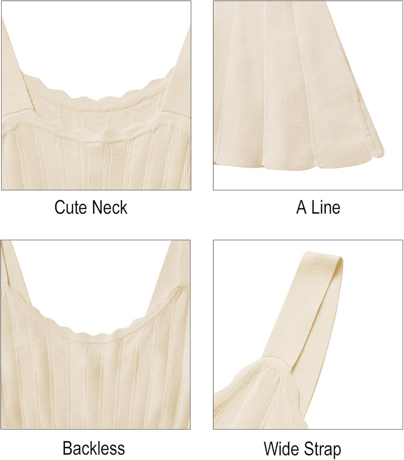 imageArachampampCloz Womens 2025 Summer Dresses Knitted Sleeveless Spring Casual Flowy A Line Beach Vacation Mini SundressBeige