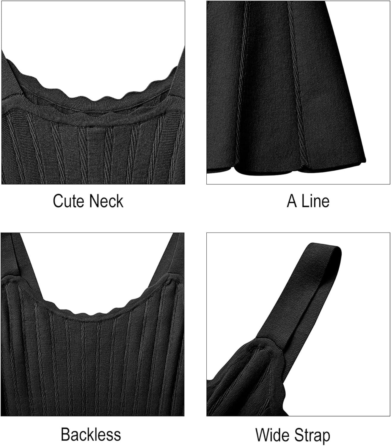 imageArachampampCloz Womens 2025 Summer Dresses Knitted Sleeveless Spring Casual Flowy A Line Beach Vacation Mini SundressBlack