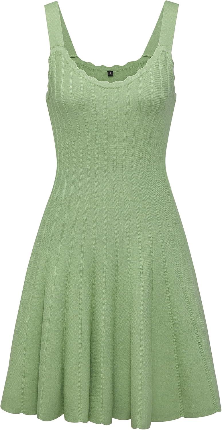 imageArachampampCloz Womens 2025 Summer Dresses Knitted Sleeveless Spring Casual Flowy A Line Beach Vacation Mini SundressLight Green