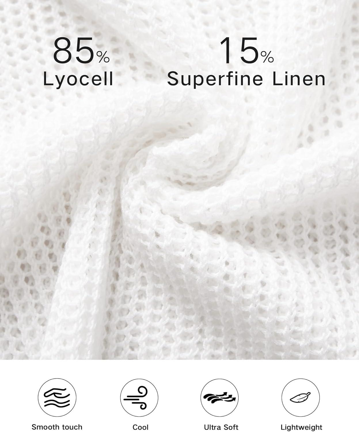 imageArachampampCloz Womens Linen Summer Fall Lightweight Crochet Tops Beach Cover Up 2025Offwhite