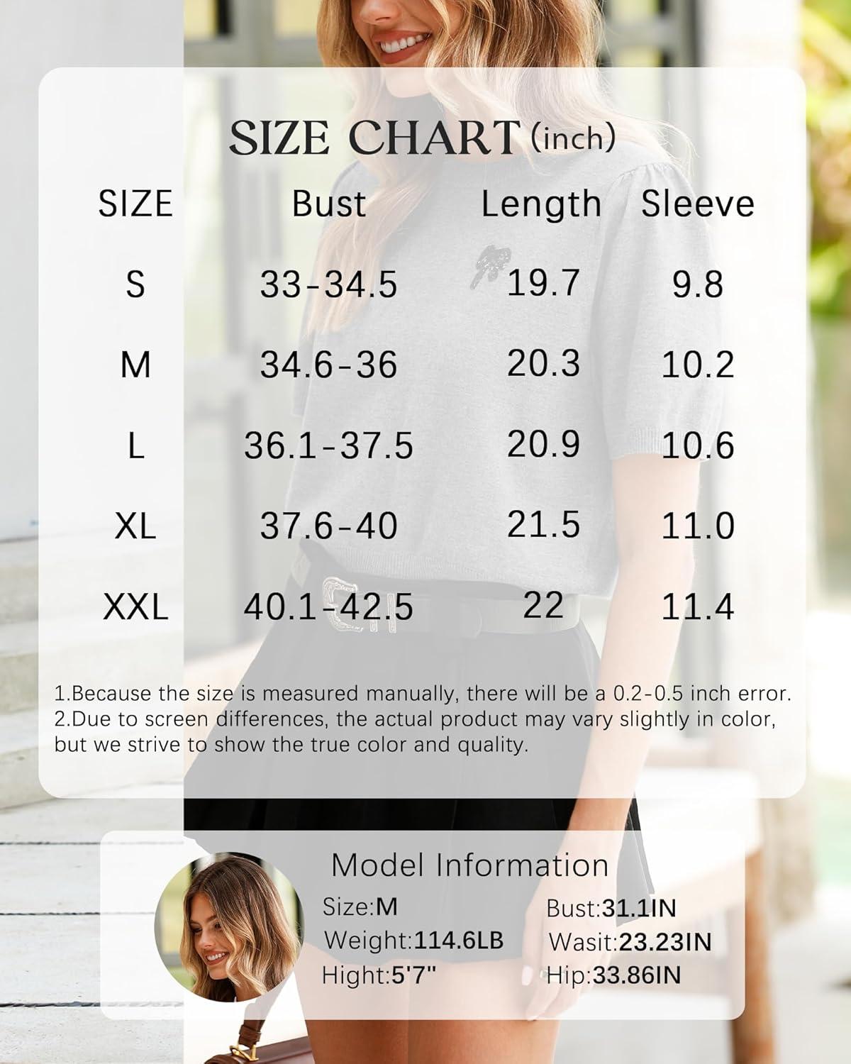 imageArachampampCloz Womens Puff Short Sleeve Shirts 2025 Summer Crew Neck Sequin Cute Crop Tops Trendy Casual PulloverDark Grey