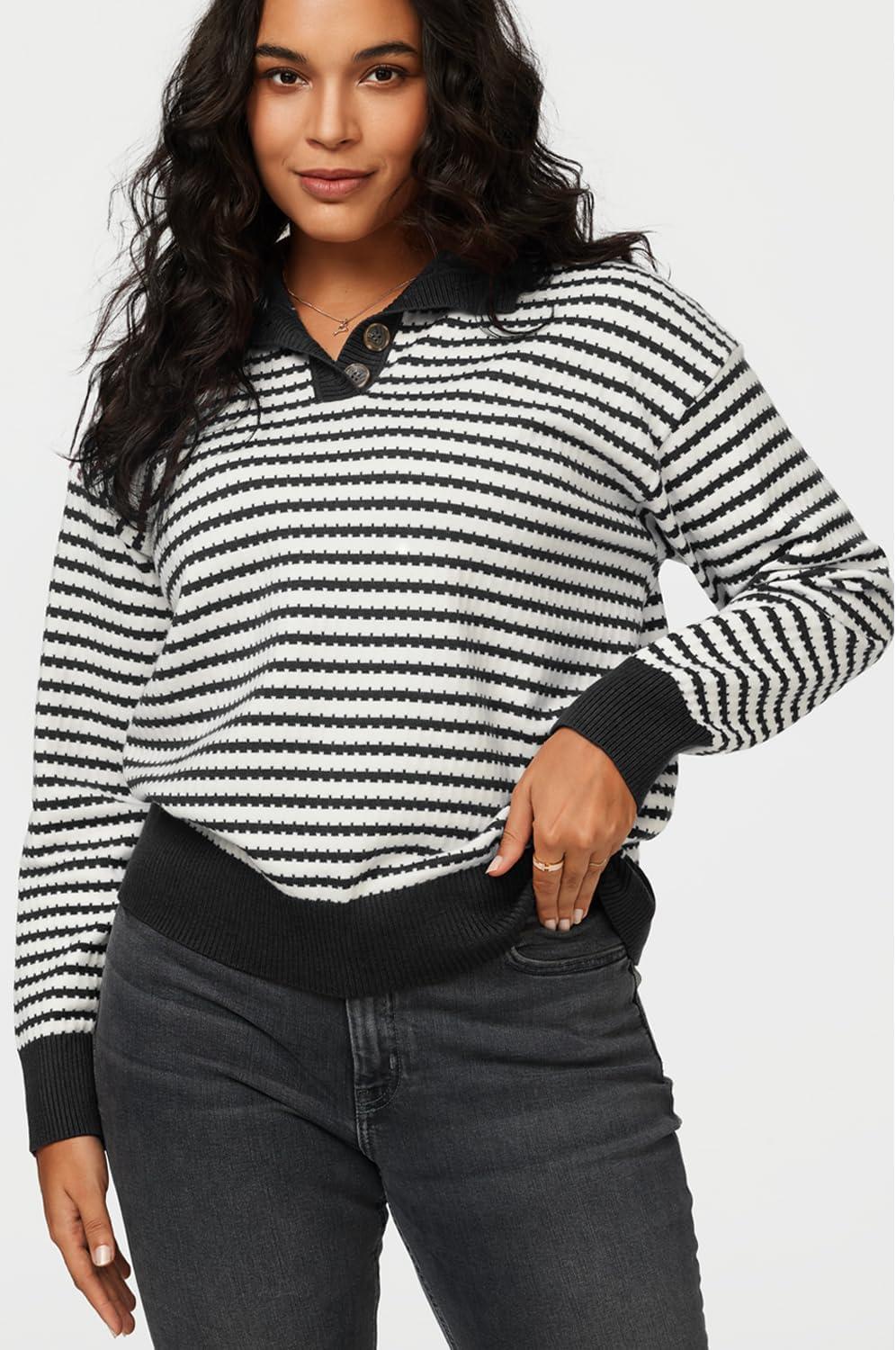 imageArachampampCloz Womens Swaters 2024 Fall Fashion Outfits Long Sleeve Crewneck Knit Tops Ruffle Casual TShirts Cute Tees BlousesBlack3170