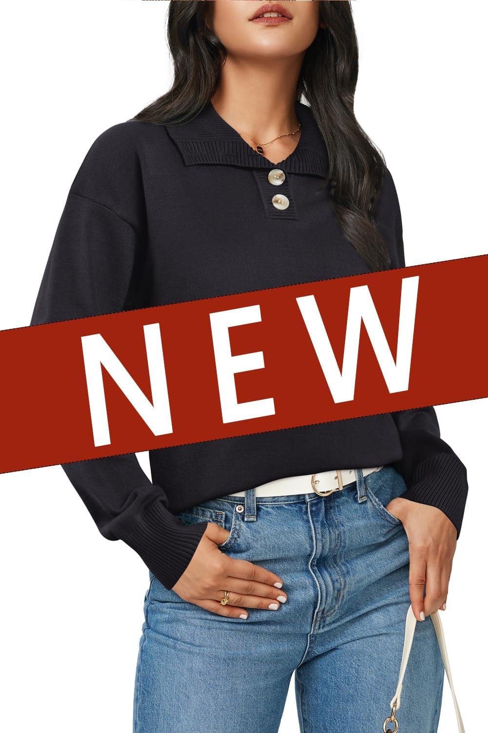 imageArachampampCloz Womens Swaters 2024 Fall Fashion Outfits Long Sleeve Crewneck Knit Tops Ruffle Casual TShirts Cute Tees BlousesBlack3174