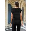imageArachampampCloz Women Cap Sleeve Sweater Vest 2025 Summer Crochet Button Down Knit Cardigan Loose Business Casual Tops TrendyBlack