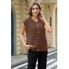 imageArachampampCloz Women Cap Sleeve Sweater Vest 2025 Summer Crochet Button Down Knit Cardigan Loose Business Casual Tops TrendyCoffee