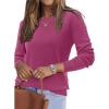 imageArachampampCloz Womens Wool Blend Classic Crew Neck Casual Fall SweatersRaspberry Pink