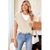 imageArachampampCloz Sweaters Vest Women Fall Fleece Sleeveless V Neck Loose Ribbed Knit Pullover Sweater Vest Tops for WomenBeige