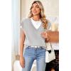 imageArachampampCloz Sweaters Vest Women Fall Fleece Sleeveless V Neck Loose Ribbed Knit Pullover Sweater Vest Tops for WomenGray