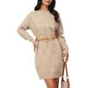 imageArachampampCloz Womens Fall Fashion 2024 Sweater Dress Oversized Crew Neck Long Sleeve Knit Pullover Winter ClothesApricot
