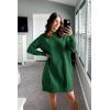 imageArachampampCloz Womens Fall Fashion 2024 Sweater Dress Oversized Crew Neck Long Sleeve Knit Pullover Winter ClothesGreen