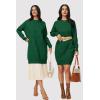 imageArachampampCloz Womens Fall Fashion 2024 Sweater Dress Oversized Crew Neck Long Sleeve Knit Pullover Winter ClothesGreen