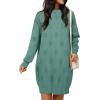 imageArachampampCloz Womens Fall Fashion 2024 Sweater Dress Oversized Crew Neck Long Sleeve Knit Pullover Winter ClothesGrey Green