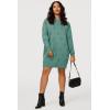 imageArachampampCloz Womens Fall Fashion 2024 Sweater Dress Oversized Crew Neck Long Sleeve Knit Pullover Winter ClothesGrey Green