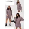 imageArachampampCloz Womens Fall Fashion 2024 Sweater Dress Oversized Crew Neck Long Sleeve Knit Pullover Winter ClothesGrey Purple
