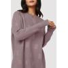 imageArachampampCloz Womens Fall Fashion 2024 Sweater Dress Oversized Crew Neck Long Sleeve Knit Pullover Winter ClothesGrey Purple