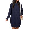 imageArachampampCloz Womens Fall Fashion 2024 Sweater Dress Oversized Crew Neck Long Sleeve Knit Pullover Winter ClothesNavy