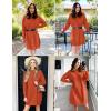 imageArachampampCloz Womens Fall Fashion 2024 Sweater Dress Oversized Crew Neck Long Sleeve Knit Pullover Winter ClothesOrange