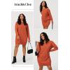 imageArachampampCloz Womens Fall Fashion 2024 Sweater Dress Oversized Crew Neck Long Sleeve Knit Pullover Winter ClothesOrange