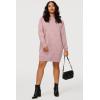 imageArachampampCloz Womens Fall Fashion 2024 Sweater Dress Oversized Crew Neck Long Sleeve Knit Pullover Winter ClothesPink