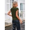 imageArachampampCloz Womens Summer 2024 Sweater Vest Cap Sleeve Crew Neck Striped Fashion Casual Sleeveless Fall Tops ClothesArmy Greenblack