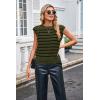 imageArachampampCloz Womens Summer 2024 Sweater Vest Cap Sleeve Crew Neck Striped Fashion Casual Sleeveless Fall Tops ClothesArmy Greenblack