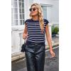 imageArachampampCloz Womens Summer 2024 Sweater Vest Cap Sleeve Crew Neck Striped Fashion Casual Sleeveless Fall Tops ClothesNavywhite