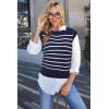 imageArachampampCloz Womens Summer 2024 Sweater Vest Cap Sleeve Crew Neck Striped Fashion Casual Sleeveless Fall Tops ClothesNavywhite