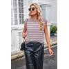 imageArachampampCloz Womens Summer 2024 Sweater Vest Cap Sleeve Crew Neck Striped Fashion Casual Sleeveless Fall Tops ClothesPinkwhite