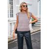 imageArachampampCloz Womens Summer 2024 Sweater Vest Cap Sleeve Crew Neck Striped Fashion Casual Sleeveless Fall Tops ClothesPinkwhite