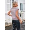 imageArachampampCloz Womens Summer 2024 Sweater Vest Cap Sleeve Crew Neck Striped Fashion Casual Sleeveless Fall Tops ClothesPinkwhite