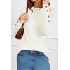 imageArachampampCloz Womens Wool Blend ButtonCuff Fall Fashion Casual SweatersWhite