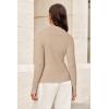 imageArachampampCloz Womens Wool Blend Polo Sweater Shirt Business Casual Slim Fitted Fall Tops 2025Apricot