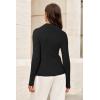 imageArachampampCloz Womens Wool Blend Polo Sweater Shirt Business Casual Slim Fitted Fall Tops 2025Black