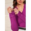 imageArachampampCloz Womens Wool Blend Polo Sweater Shirt Business Casual Slim Fitted Fall Tops 2025Rose