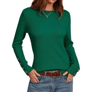 imageArachampampCloz Womens Wool Blend ButtonCuff Fall Fashion Casual SweatersDark Green
